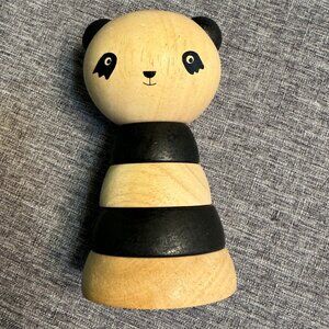 WEE GALLERY Wood Stacker - Panda - Classic Learning Toy for Ages 18 mo and Up